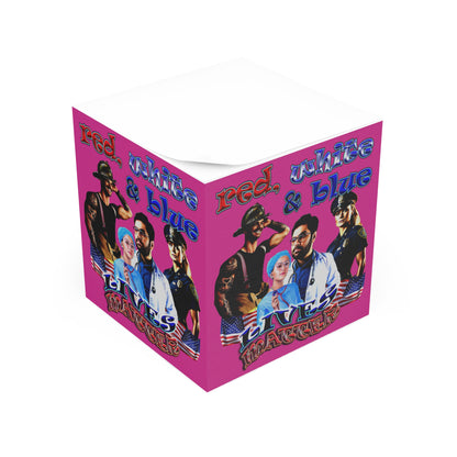 rw&b lives matter - note cube (pink)
