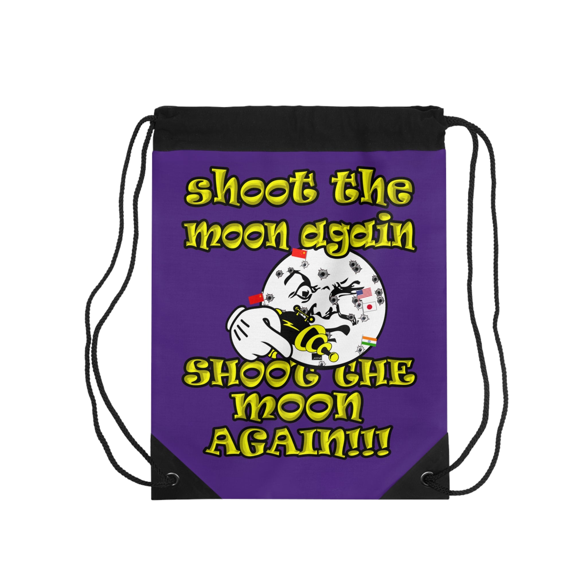 shoot the moon again - Drawstring Bag (purple)