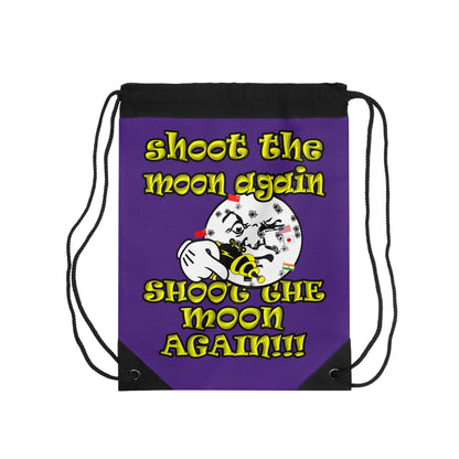 shoot the moon again - Drawstring Bag (purple)