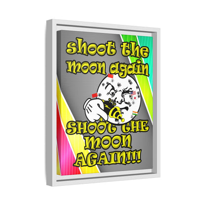 shoot the moon again - framed canvas art (rainbow split)