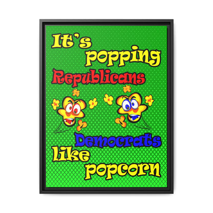 popping like popcorn - framed canvas art (logo green)