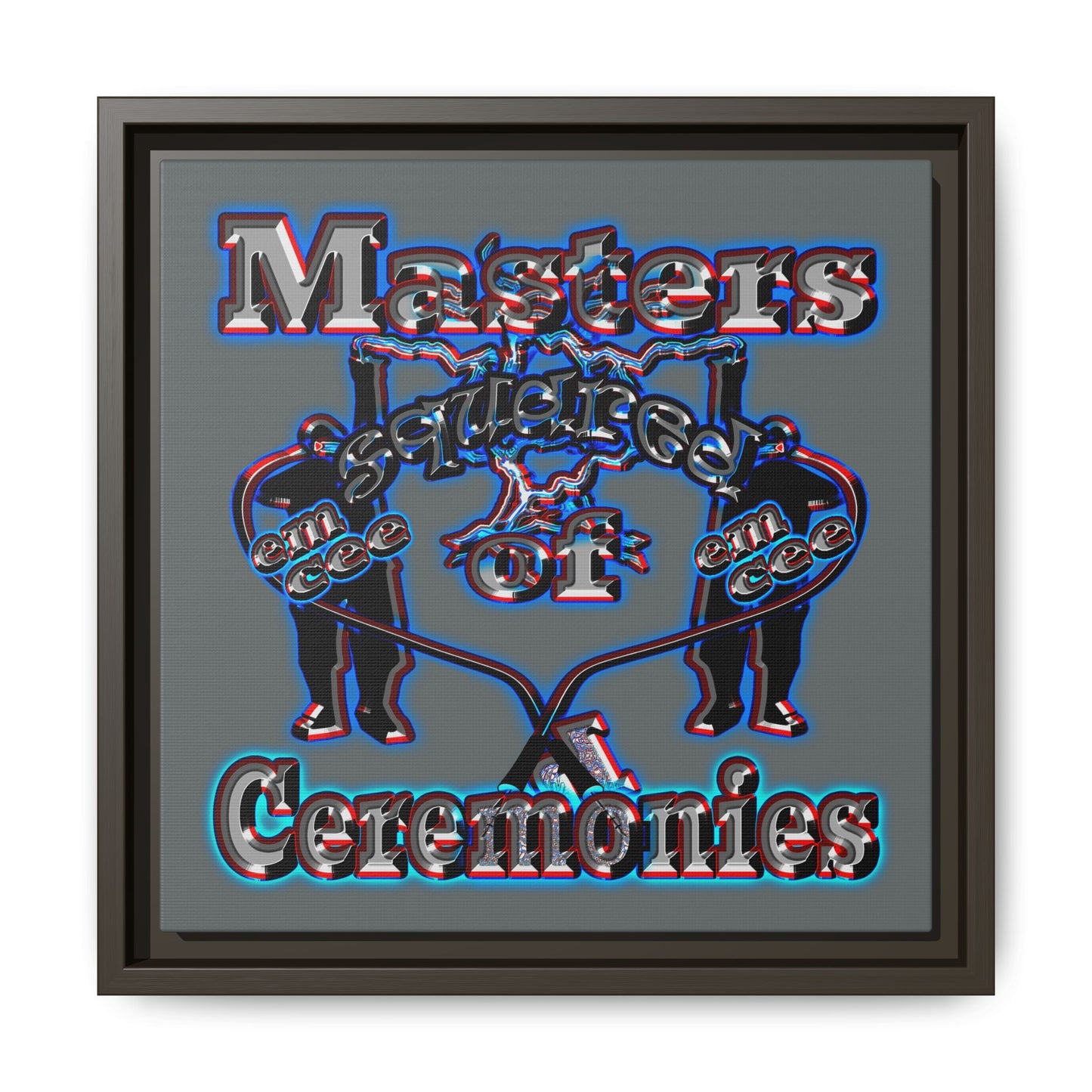 em cee squared - framed canvas art (dark grey)