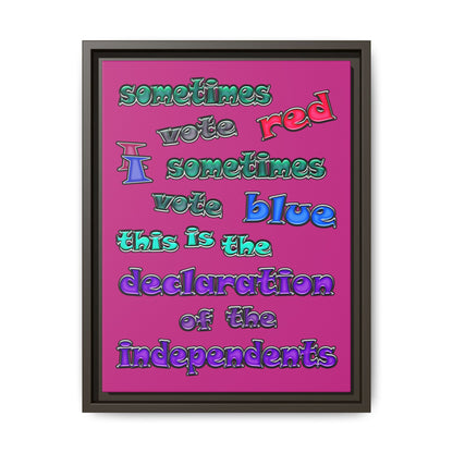 declaration of the independents - framed canvas art (pink)