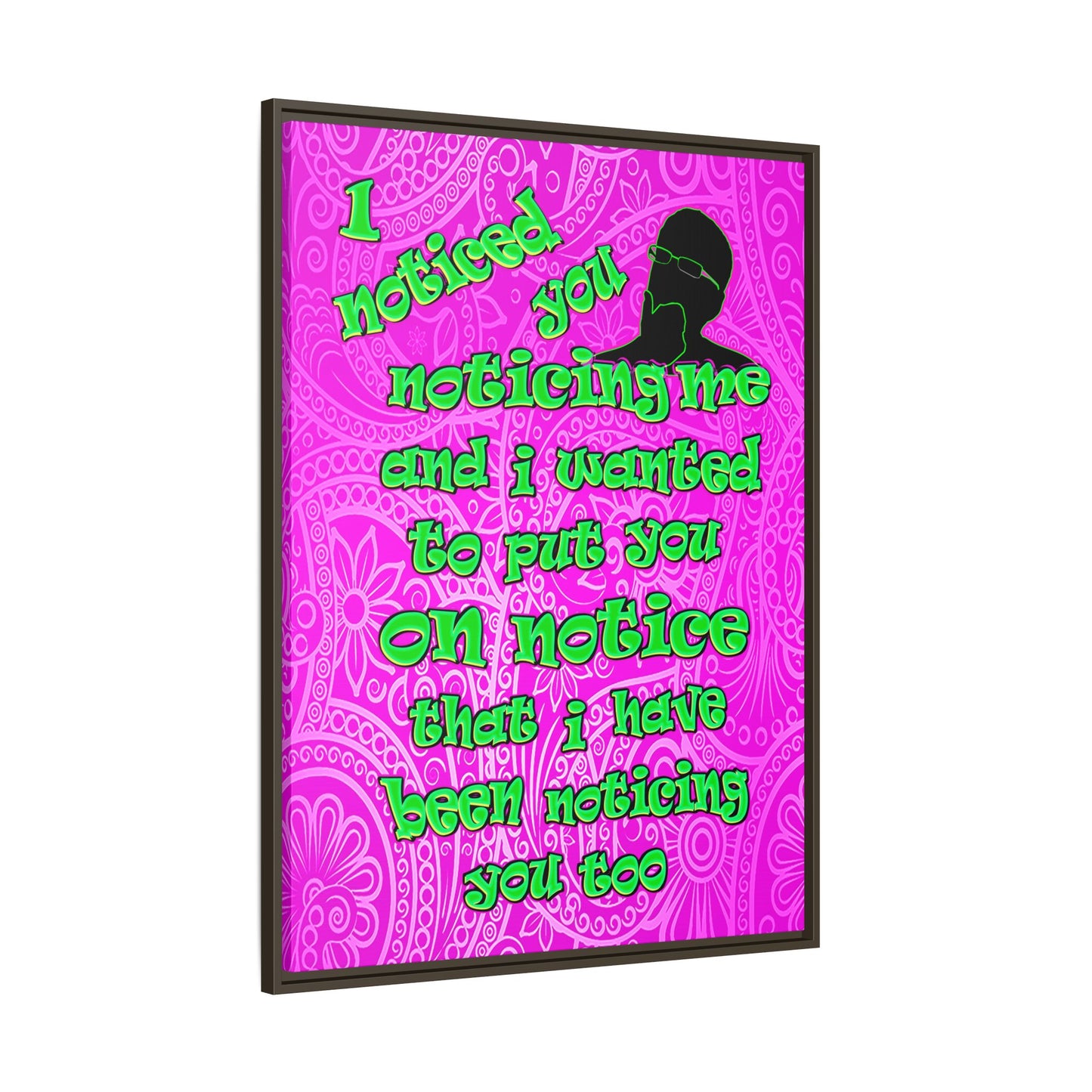 noticed you noticing - framed canvas art (pink swirl)