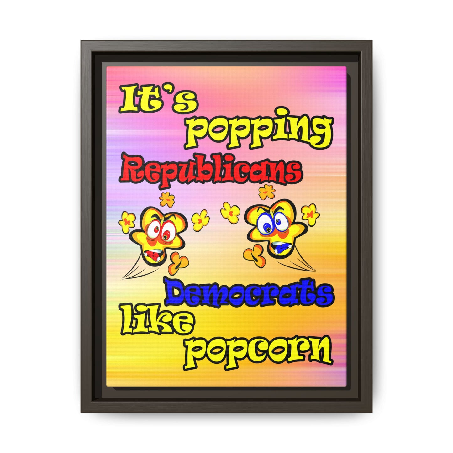 popping like popcorn - framed canvas art (color blur)
