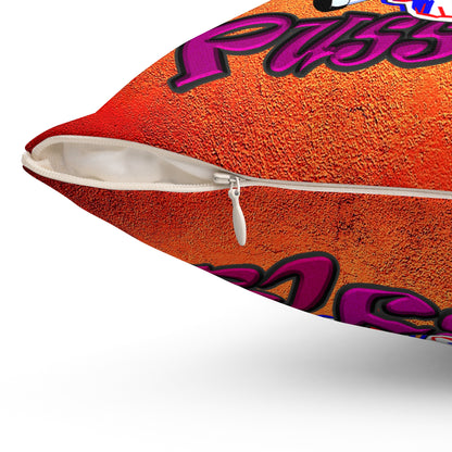 tag that - Spun Polyester Square Pillow - (burnt orange)
