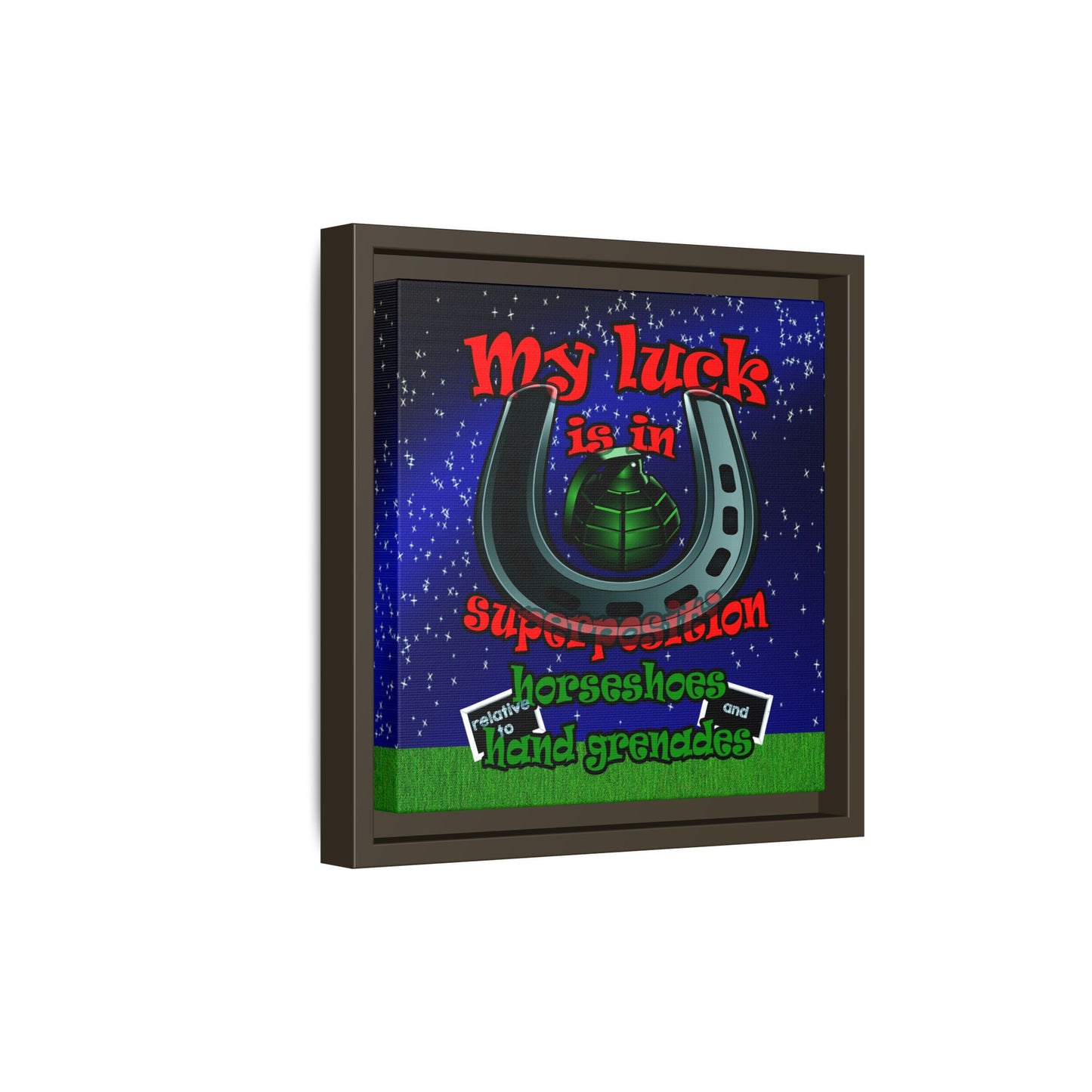 my luck - framed canvas art ('snoops' background)