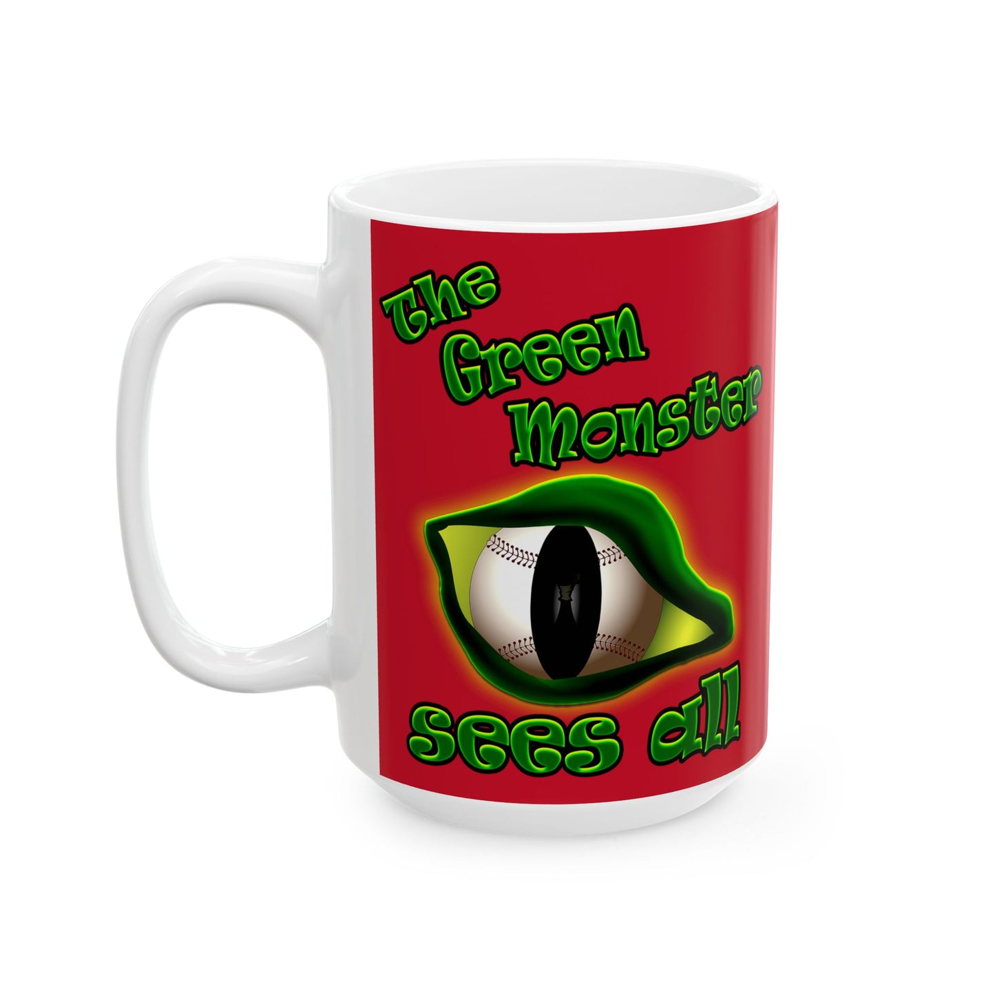 green monster - White Mug (dark red)
