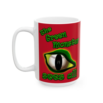 green monster - White Mug (dark red)