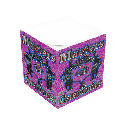 em cee squared - note cube (pink swirl)