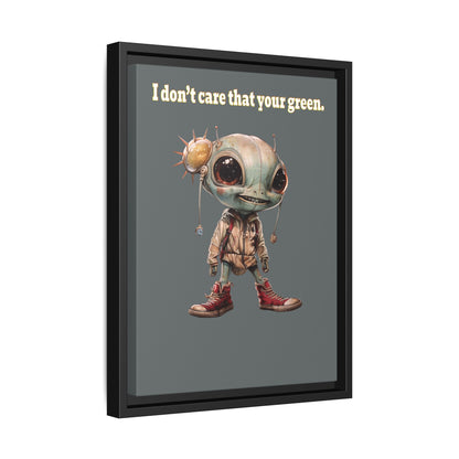 I don't care that your green - framed canvas art (dark grey)