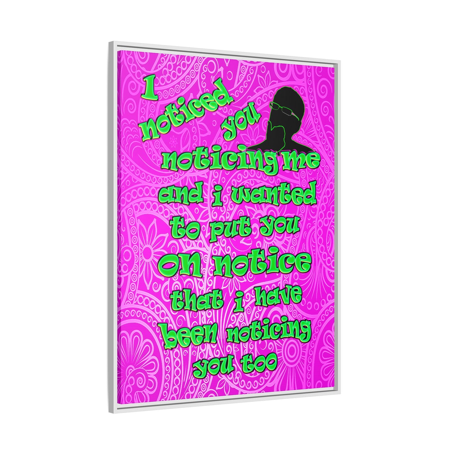 noticed you noticing - framed canvas art (pink swirl)