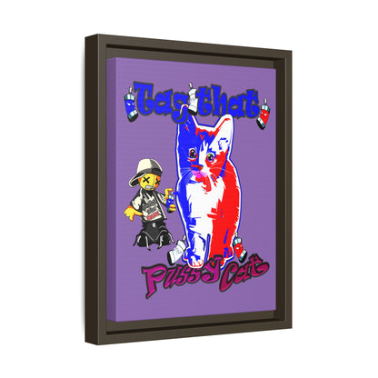 tag that - framed canvas art (light purple)
