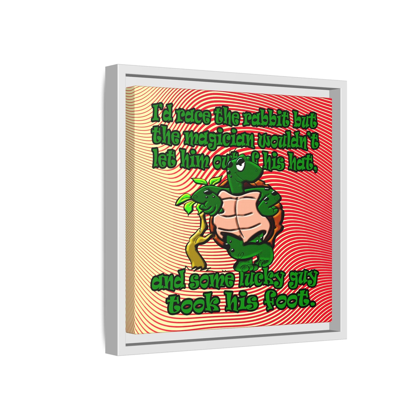 turtle race - framed canvas art (yellow-orange wave)