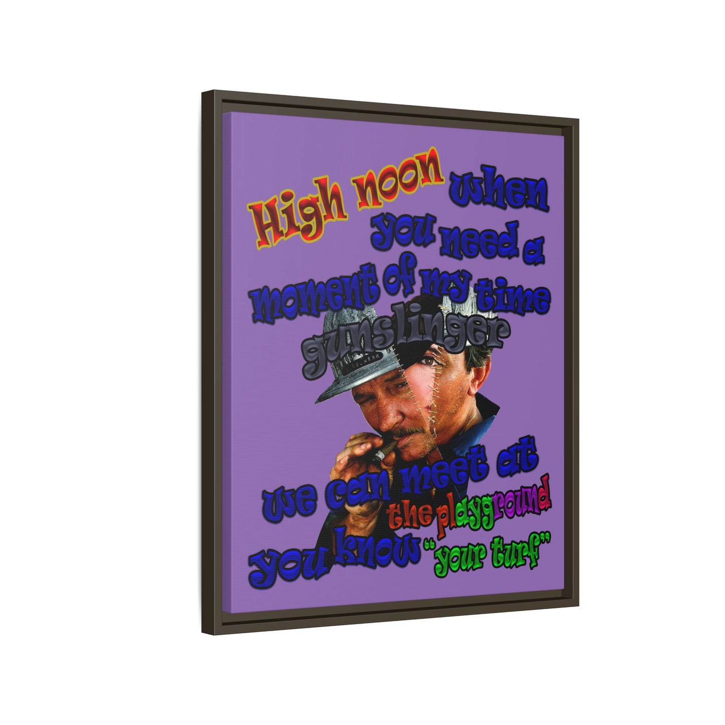 high noon - framed canvas art (light purple)