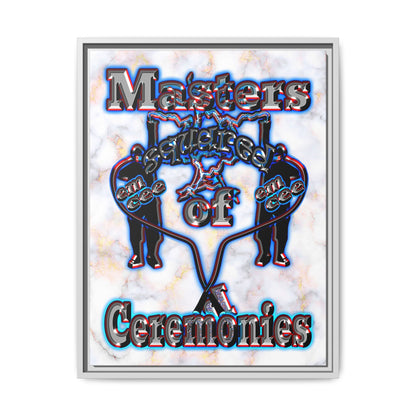 em cee squared - framed canvas art (white marble)