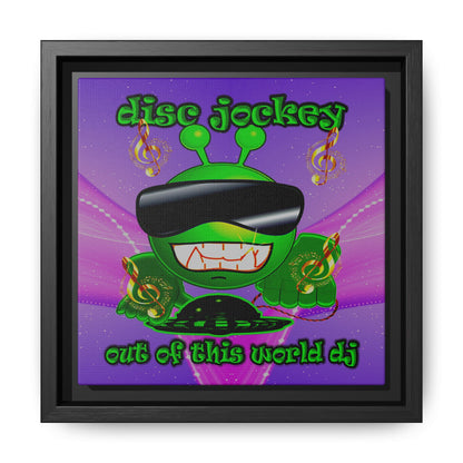 disc jockey - framed canvas art (purple-pink wave)