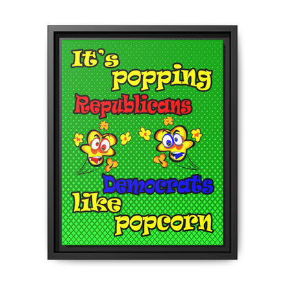 popping like popcorn - framed canvas art (logo green)