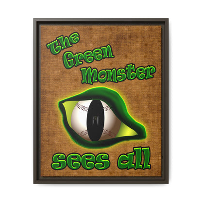 green monster - framed canvas art (brown papyrus)