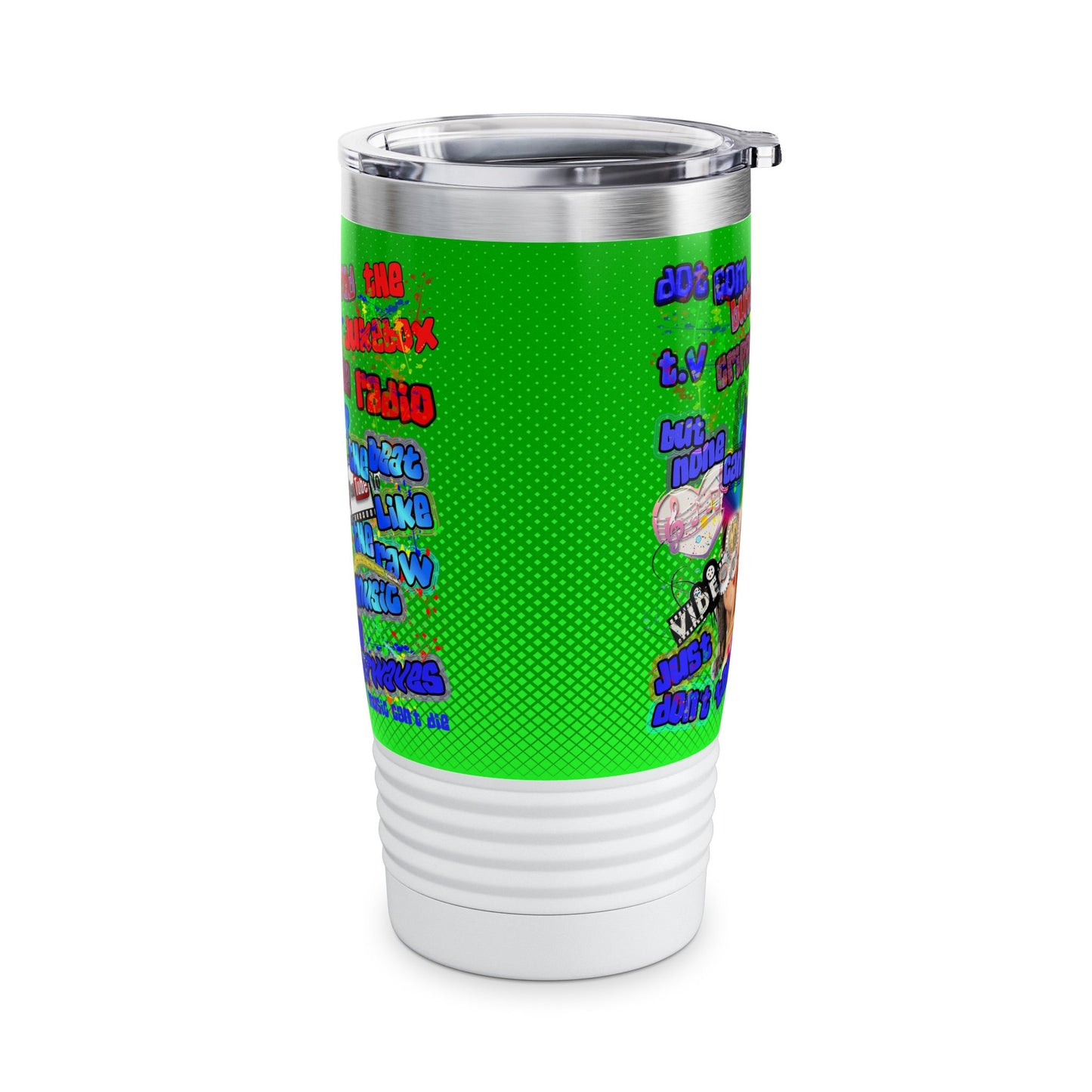 drop the beat - Ringneck Tumbler, 20oz  (logo green)