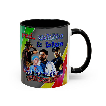 rw&b lives matter - Accent Mug (rainbow split)