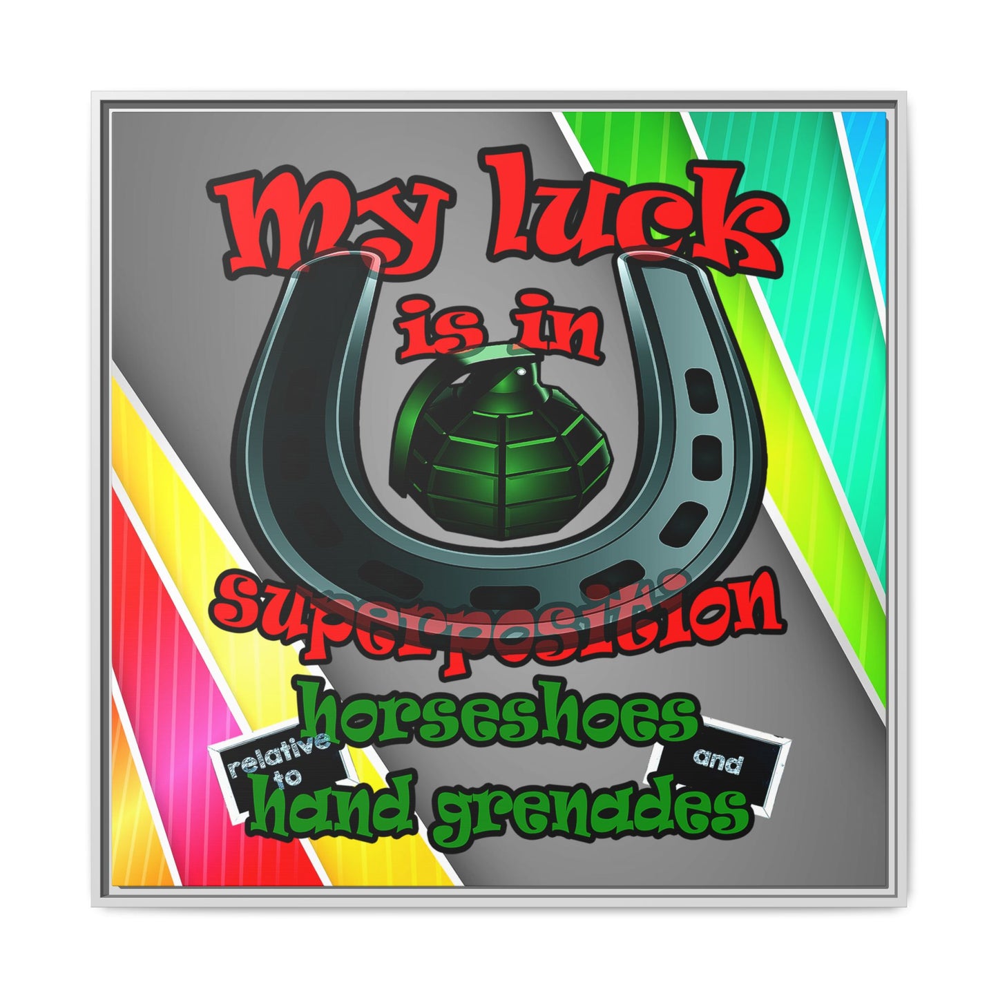 my luck - framed canvas art (rainbow split)
