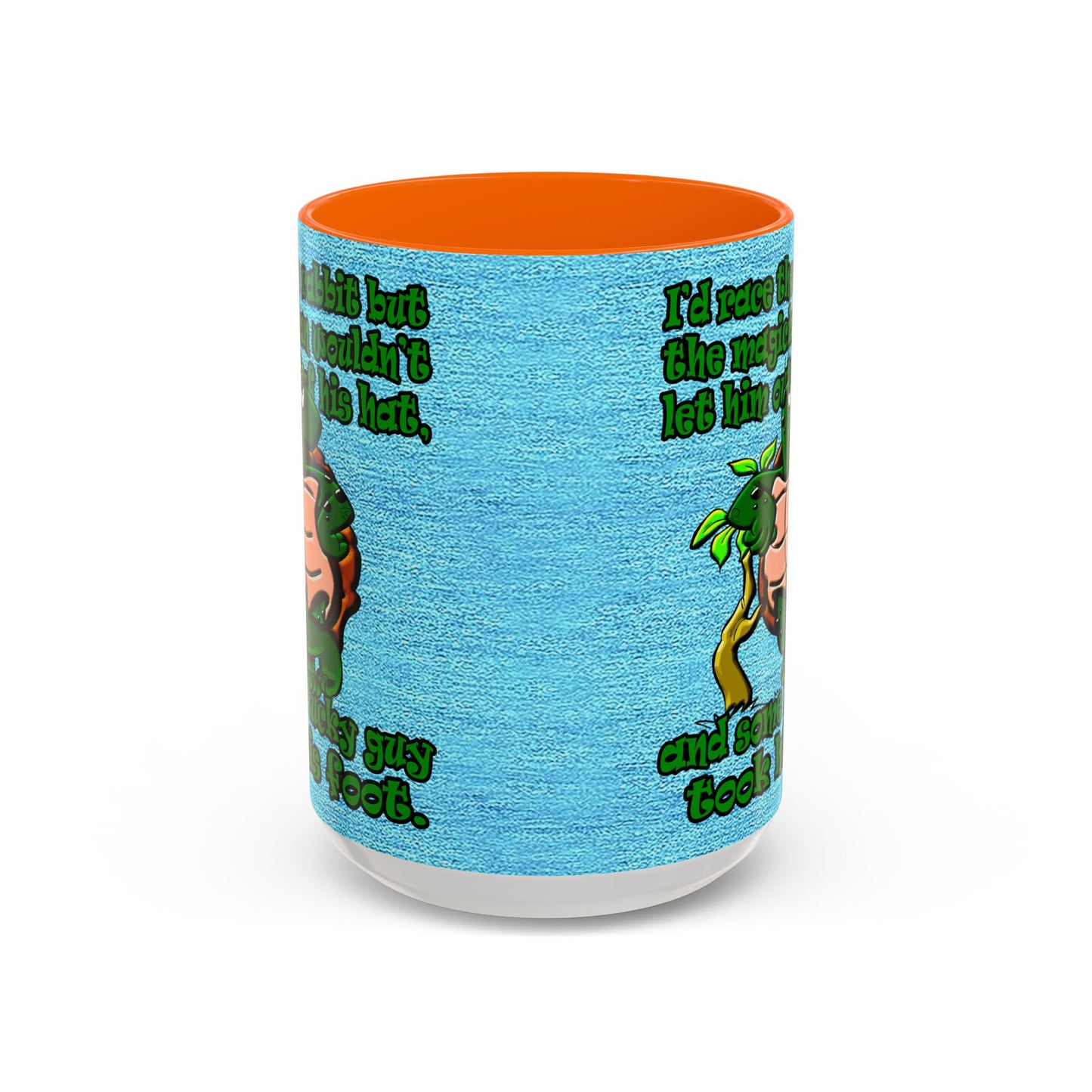 turtle race - Accent Mug (faded dark blue)