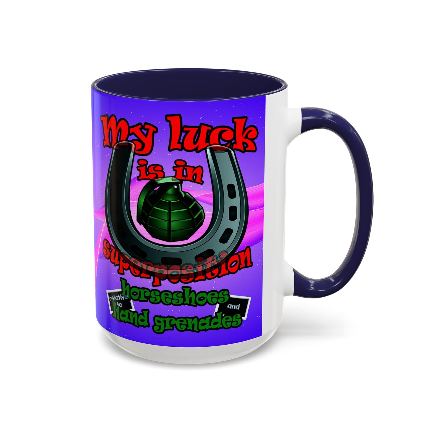 my luck - Accent Mug (purple-pink wave)