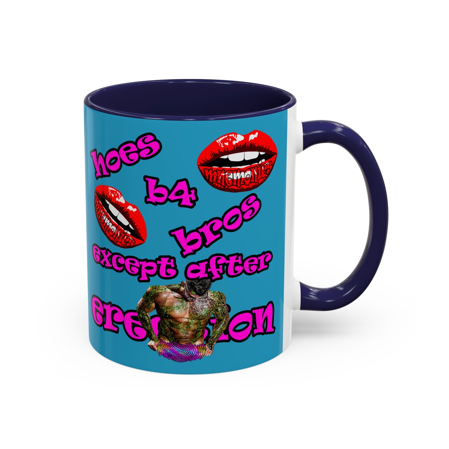 hoes b4 bros - Accent Mug (turquoise)