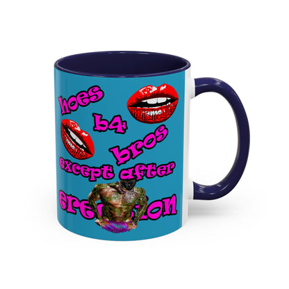 hoes b4 bros - Accent Mug (turquoise)