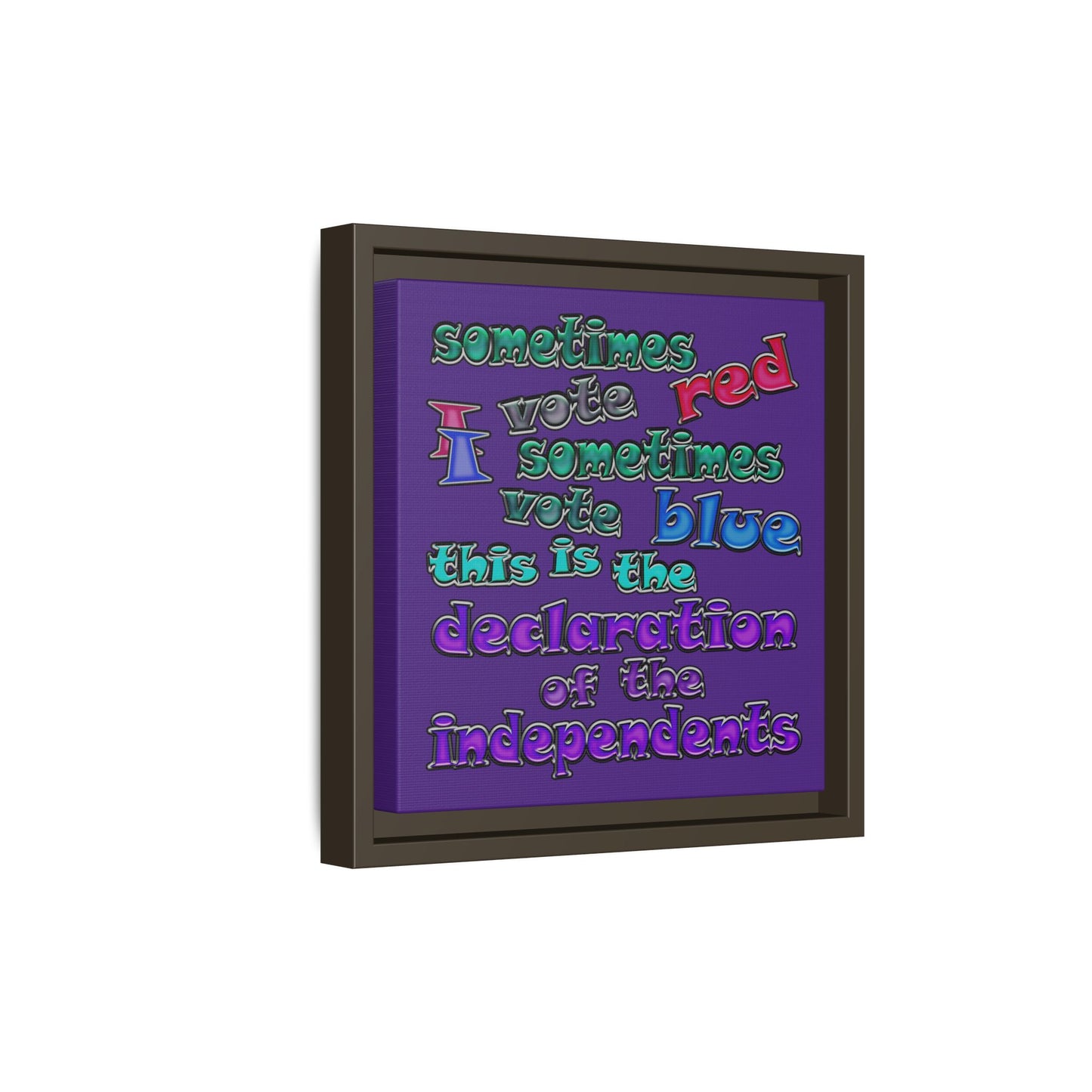 declaration of the independents - framed canvas art (purple)