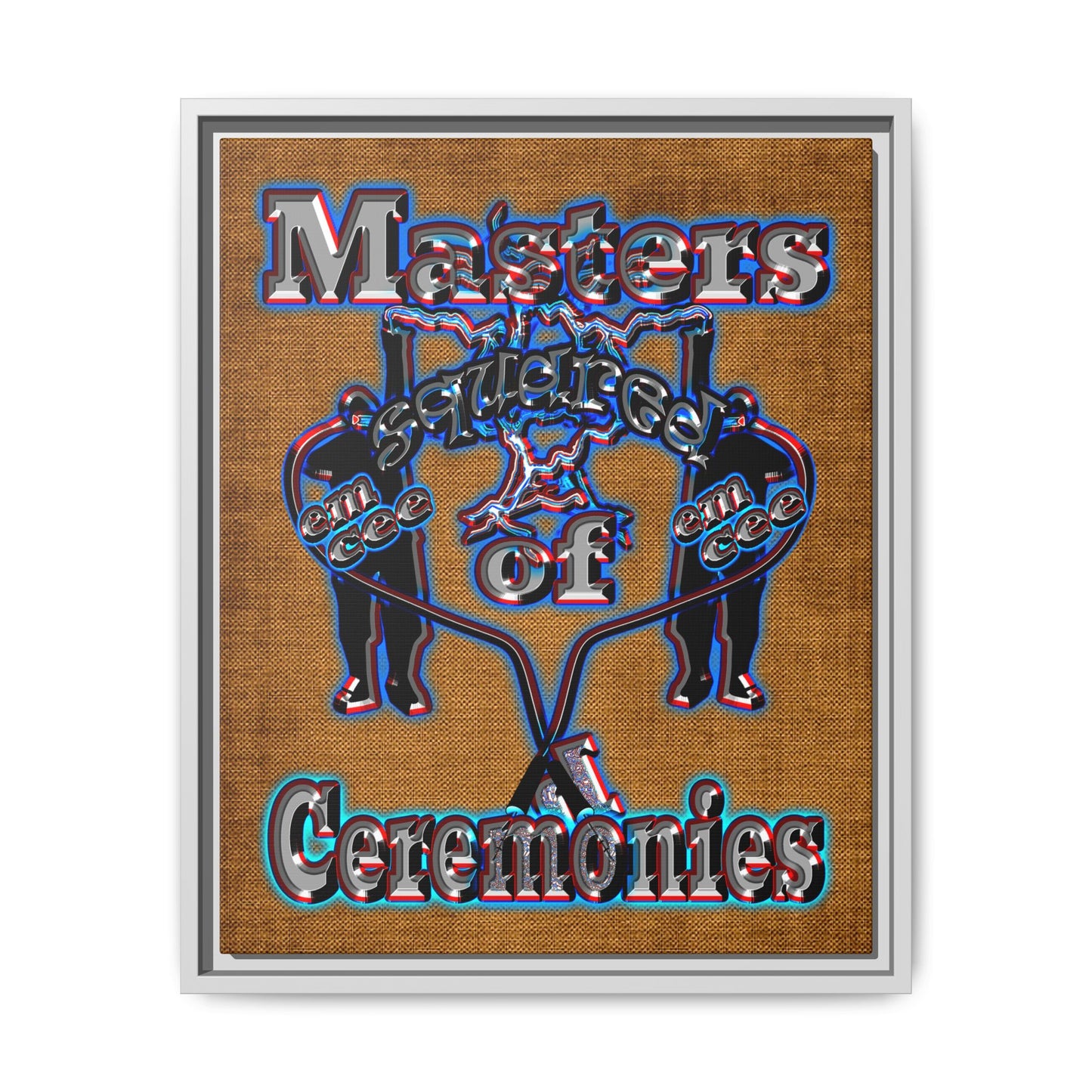 em cee squared - framed canvas art (brown papyrus)