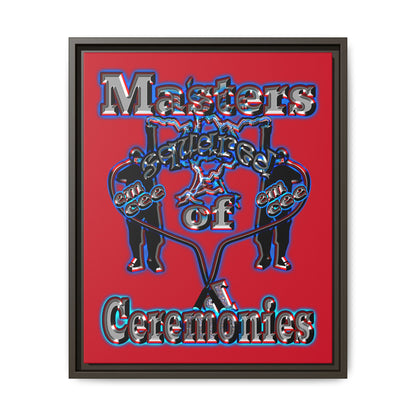 em cee squared - framed canvas art (dark red)