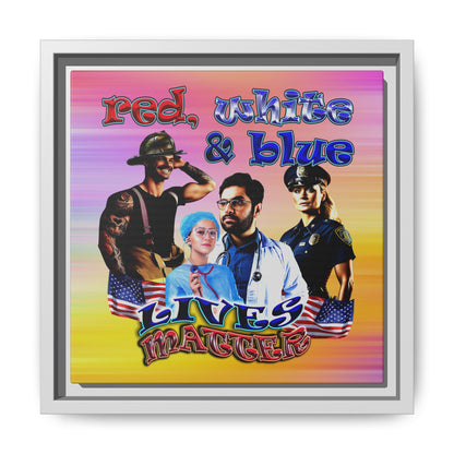 rw&b lives matter - framed canvas art (color blur)