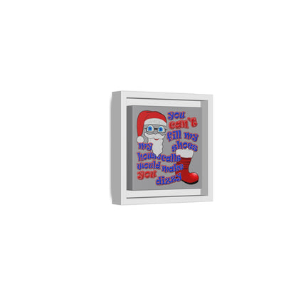 santa's shoes - framed canvas art (grey)