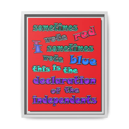 declaration of the independents - framed canvas art (red)