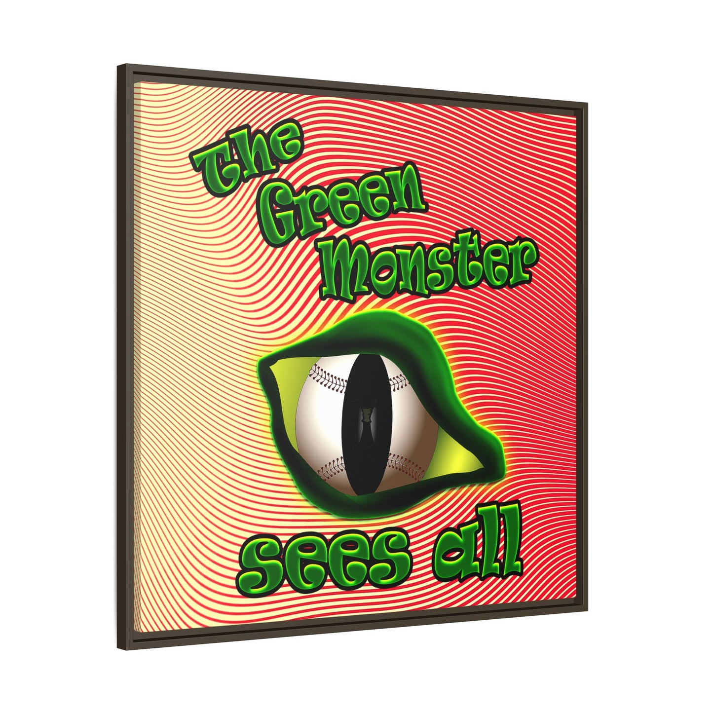 green monster - framed canvas art (yellow-orange wave)