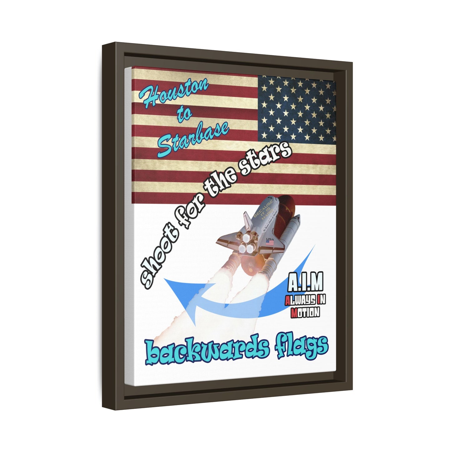 shoot for the stars - framed canvas art (white)