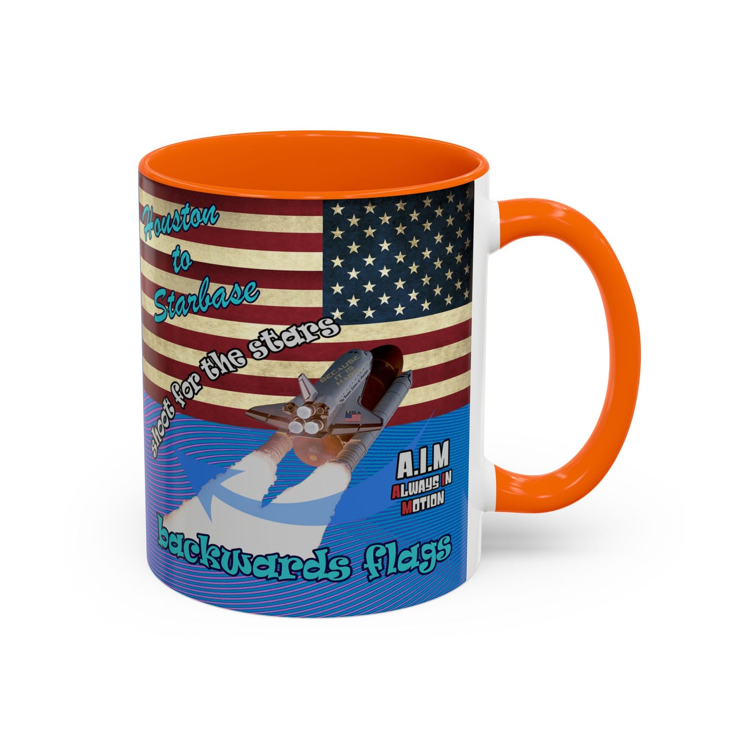 shoot for the stars - Accent Mug (light blue-purple wave)
