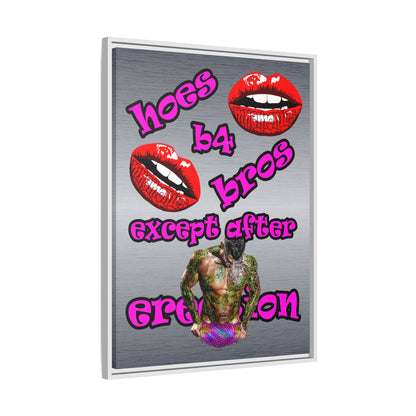 hoes b4 bros - framed canvas art (brushed nickel)