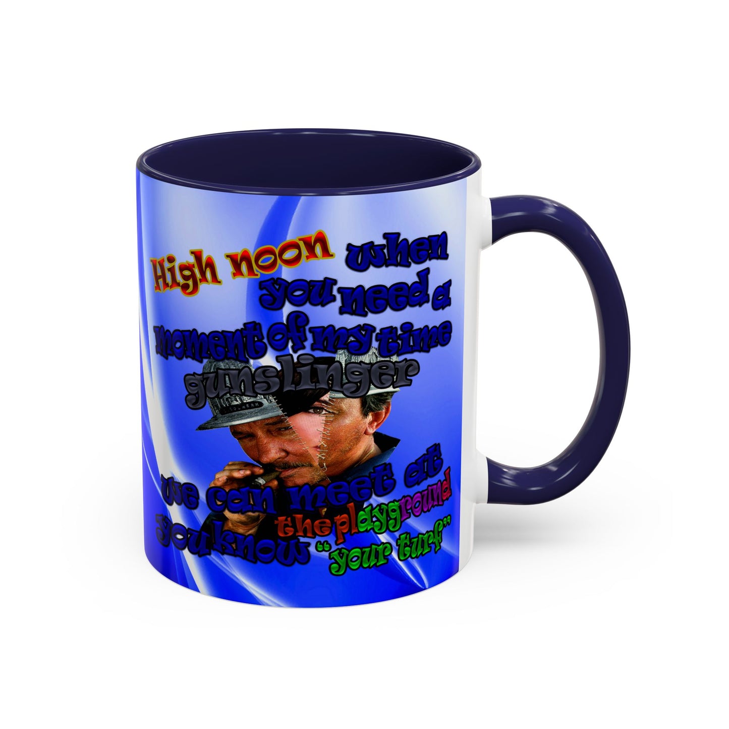 high noon - Accent Mug (blue-white wave)