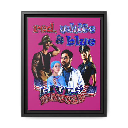 rw&b lives matter - framed canvas art (pink)