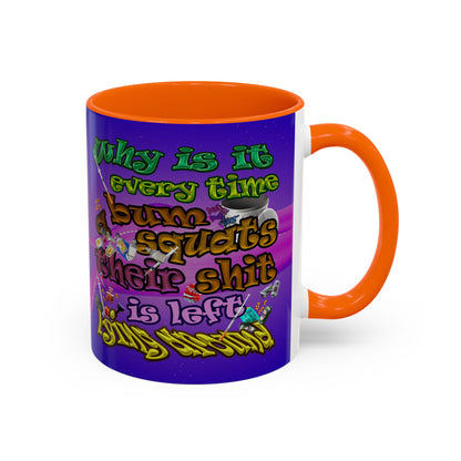 the bum's shit - Accent Mug (purple-pink wave)