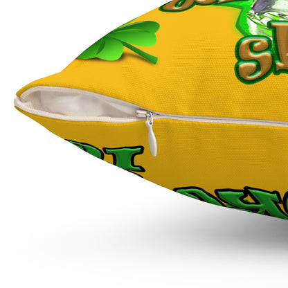 celtics logo - Spun Polyester Square Pillow - (yellow)