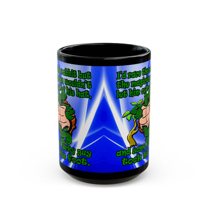 turtle race - Black Mug (blue-white wave)