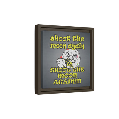 shoot the moon again - framed canvas art (grey-light grey)
