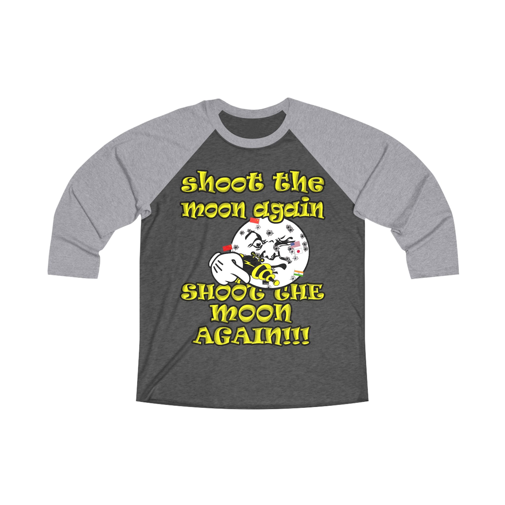 shoot the moon again - Unisex Tri-Blend 3\4 Raglan Tee
