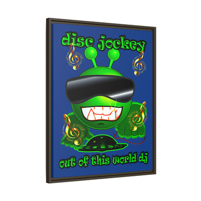 disc jockey - framed canvas art (dark blue)