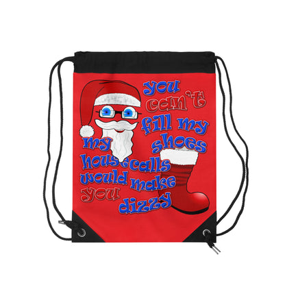 santa's shoes - Drawstring Bag (red)
