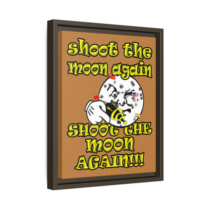 shoot the moon again - framed canvas art (light brown)